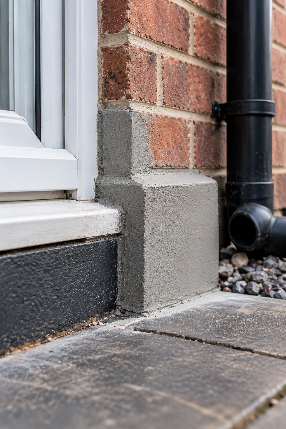 Building repair sealing a potential rodent entry point