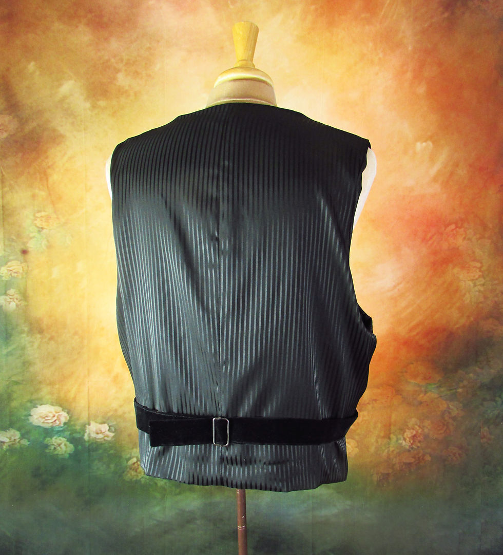 Black Velvet Shawl Collar Victorian Vest