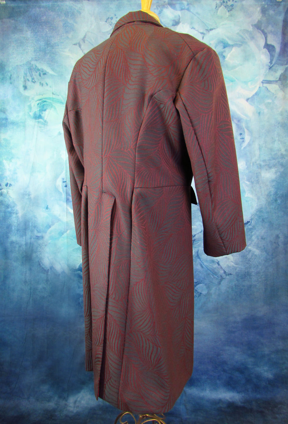 Magenta and Navy Blue Wool Cowboy Coat