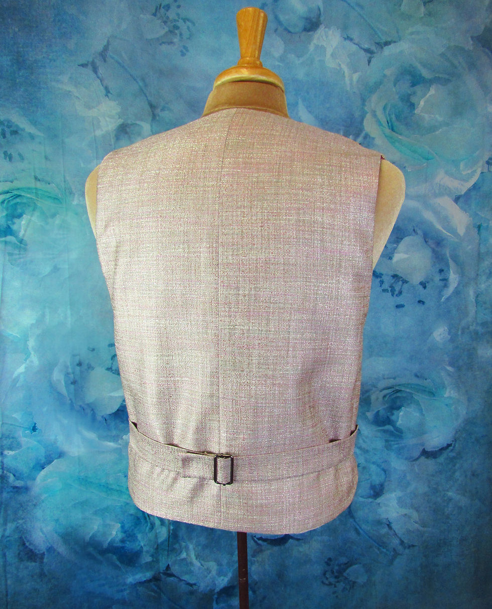Thumbnail: Pink Silk Tweed Vest | Victorian Vest | Pink Waistcoat | Vest with Collar
