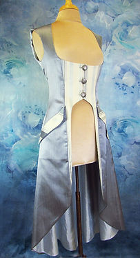 Blue and Creamy White Victorian Corset Coat