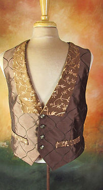 Brown Taffeta Pintuck Vest (2)