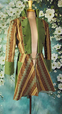 Brown Pinstripe and Velvet Pirate Coat