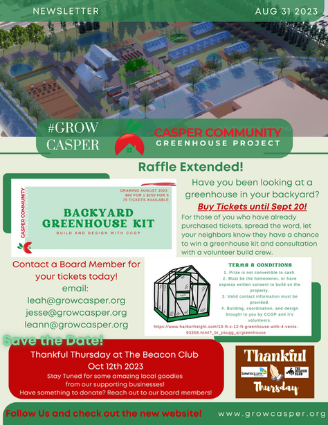 Aug 31, 2023 Newsletter: Subscribe to receive regular updates!