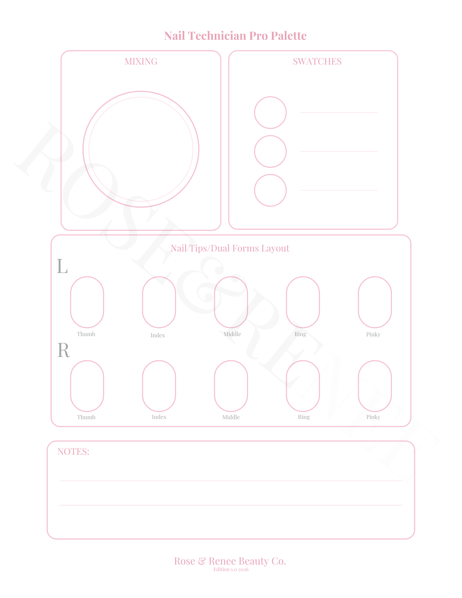 Tear-off Nail Palette Desk Pad - 1st edition ✨IMPERFECT SALE✨