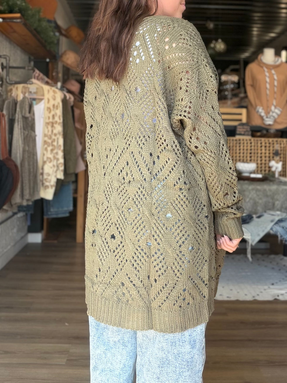 Thumbnail: Oakes Olive Oversized Cardigan