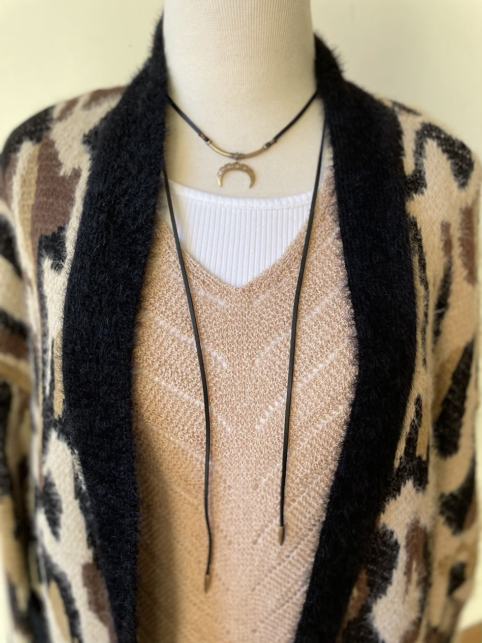 Thumbnail: Animal Print Long Sleeve Cardigan