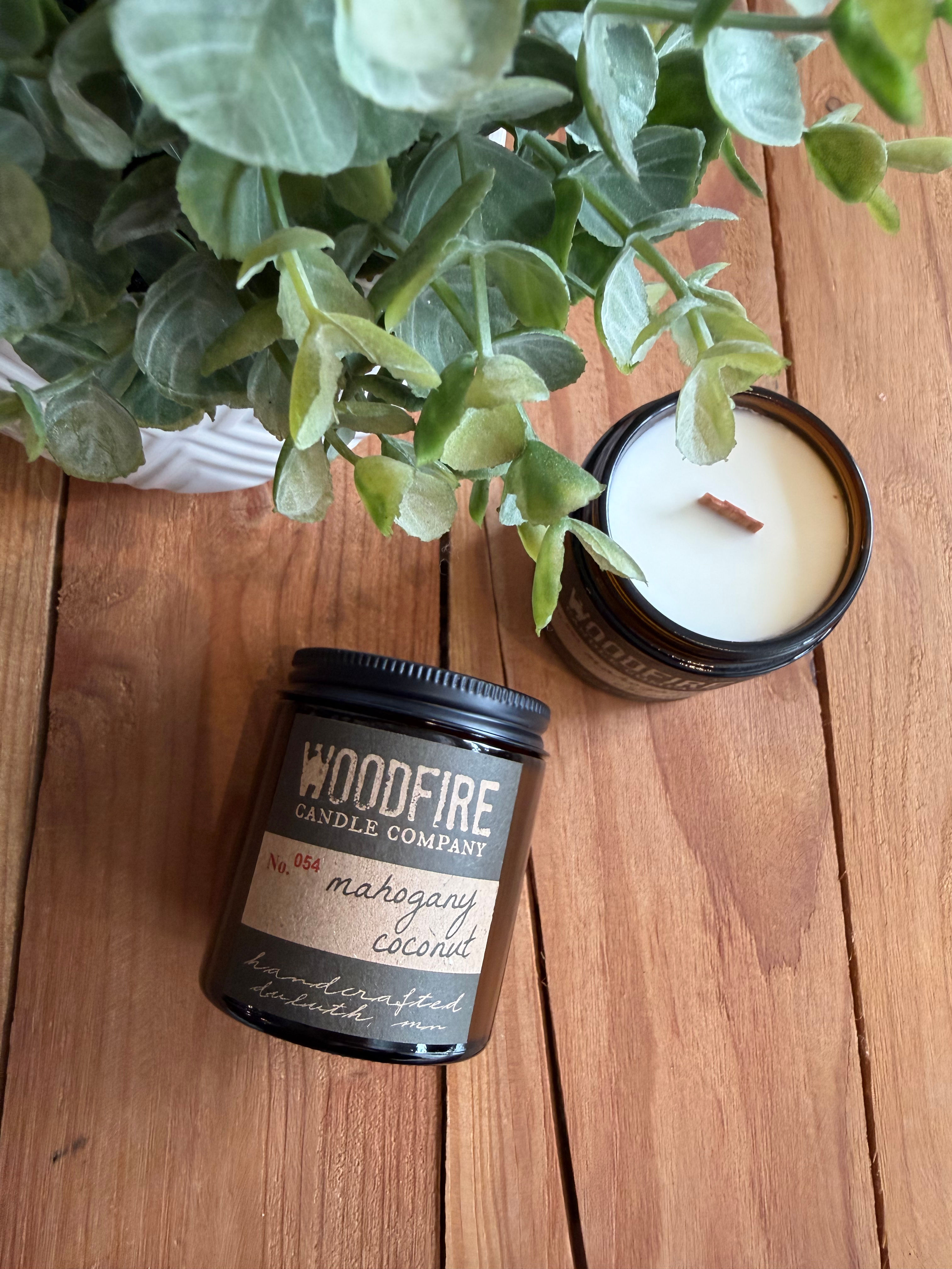 Mahogany Coconut Mini Woodfire Candle
