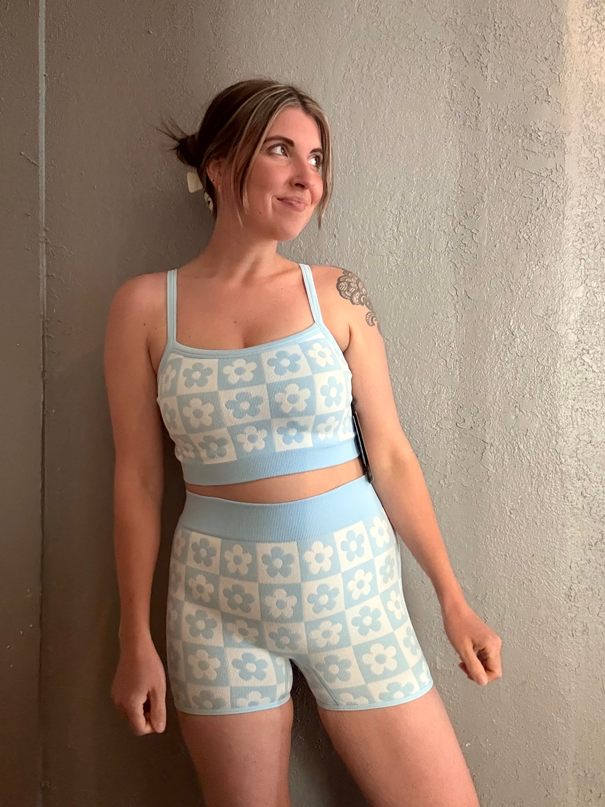 Blaine Blue Flower Print Set