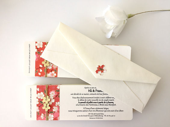 Faire-part de mariage, papier japonais