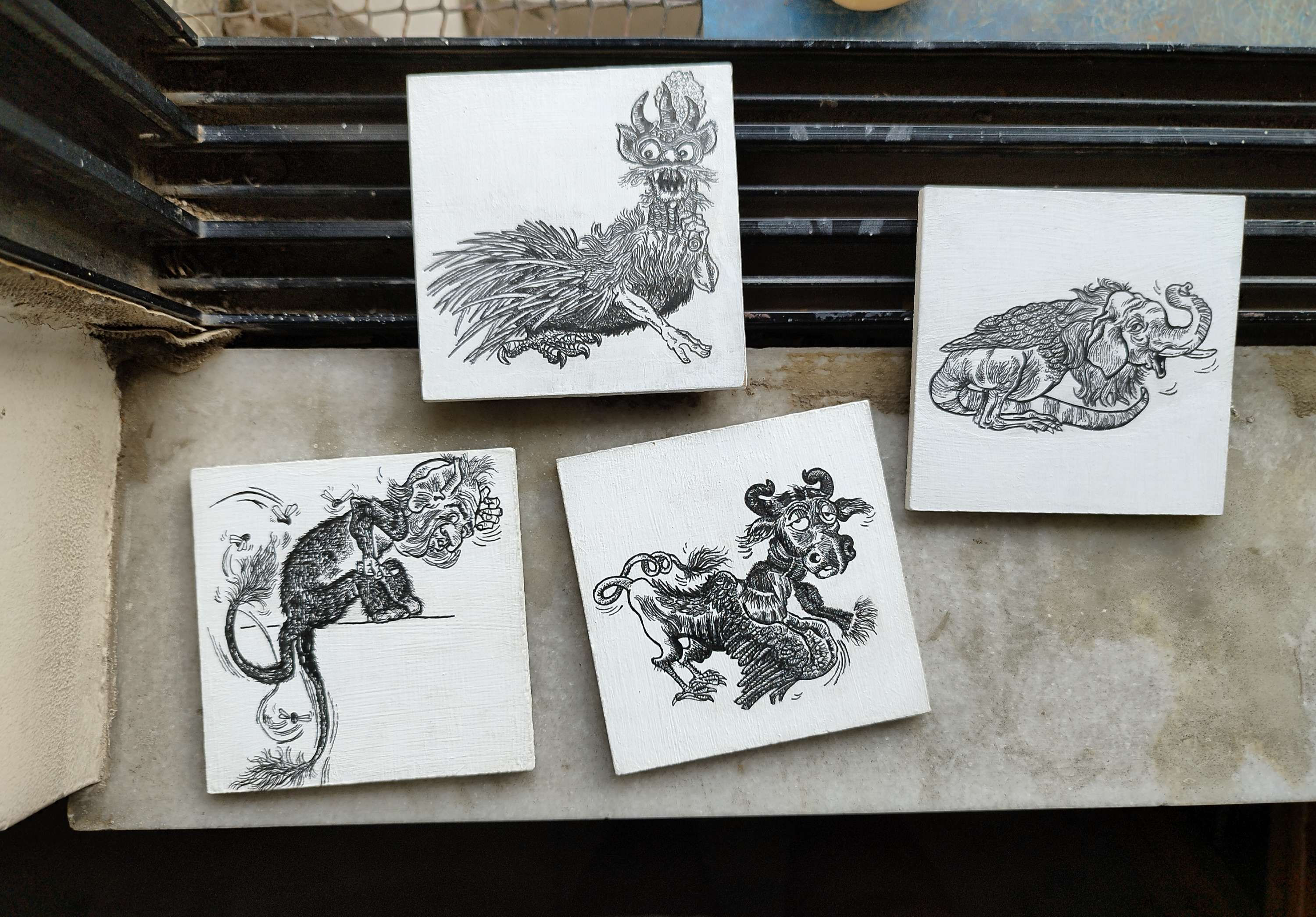 Abol Tabol (2) - 4 Coaster Set