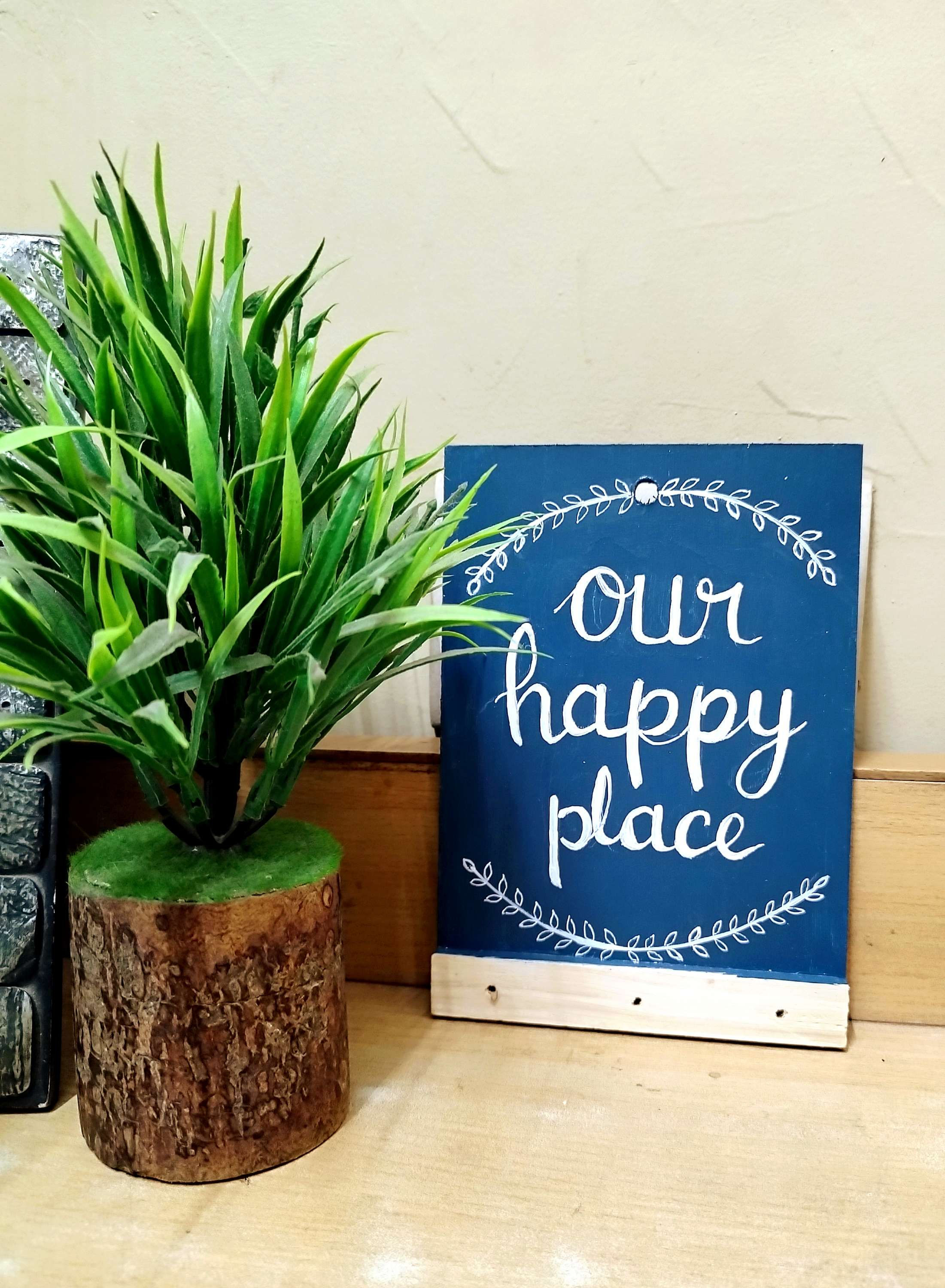 Wood Sign/ Key holder Happy Place