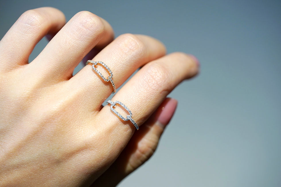 Thumbnail: 18K White / Rose Gold Diamond Ring