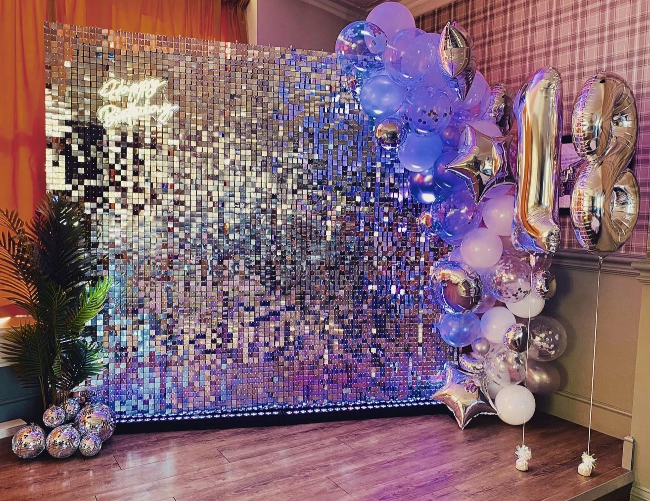 Silver Shimmer / Sequin Wall at The Bridge Hotel, Horwich; Wedding Sounds;