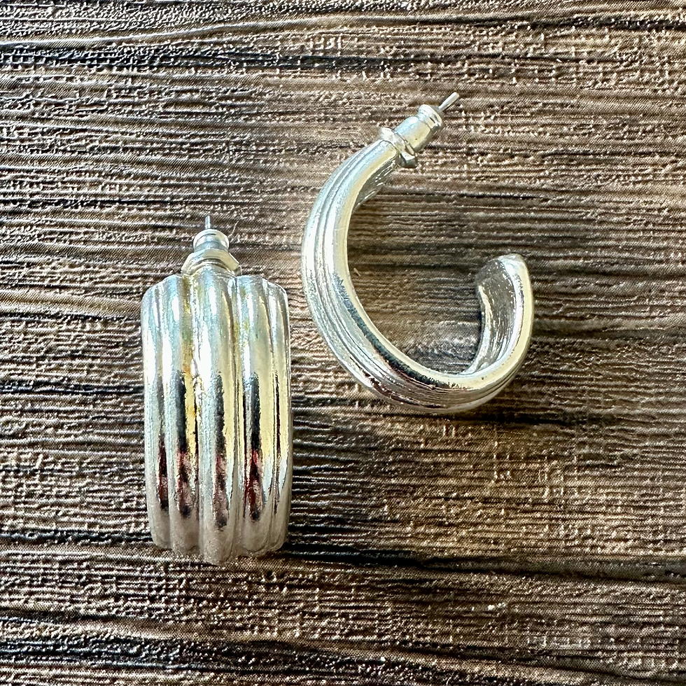 Silver Half Hoops