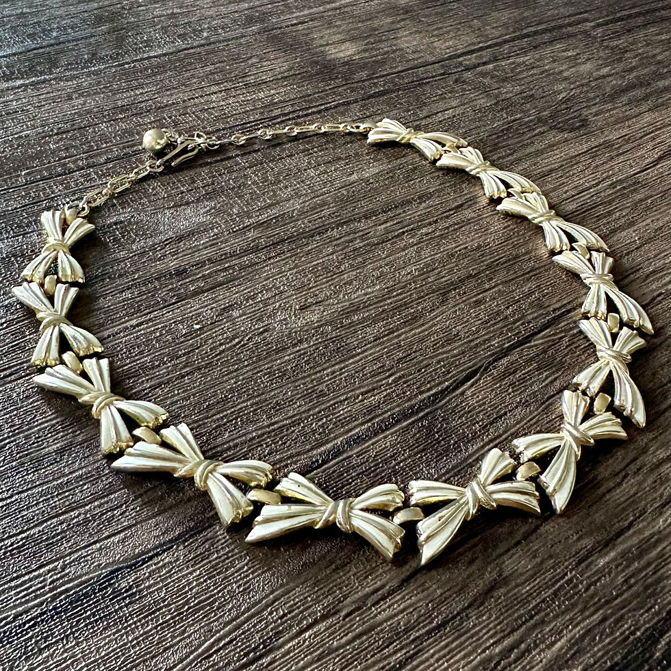Thumbnail: Enamel Bows Necklace