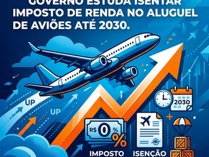 Governo estuda isentar aluguel de aviões do Imposto de Renda até 2030 para socorrer aéreas