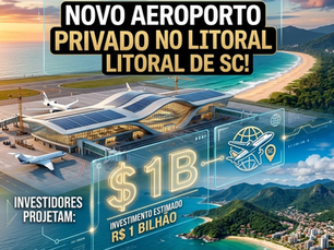 Investidores projetam novo aeroporto privado de R$ 1 bilhão no litoral de Santa Catarina