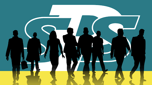 silhouette of different people at work