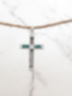 Sterling silver equestrian horsehair cross pendant | CH557190