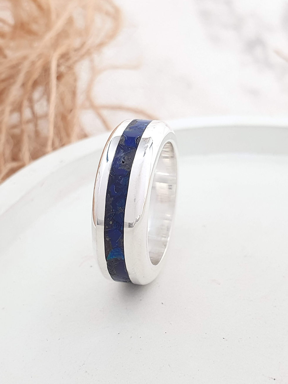 Miniature : Sterling silver inlay ring with Natural crushed Opal | RG887846