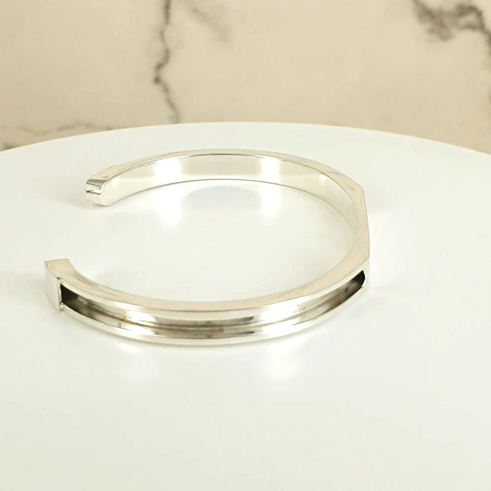 Thumbnail: Sterling silver equestrian horsehair cuff 5.5 mm | CUFF34
