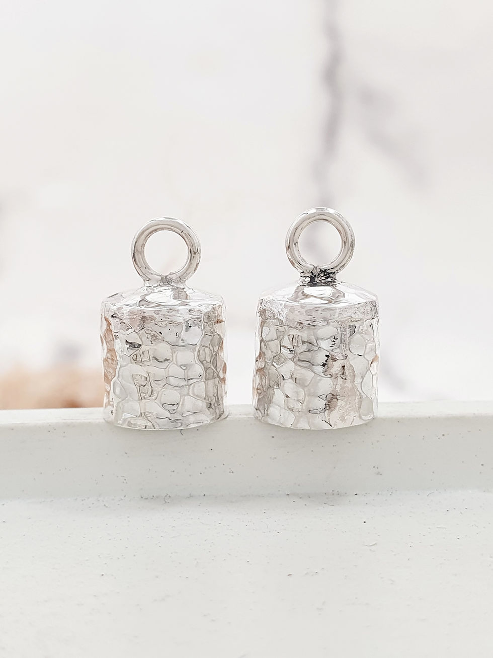 Miniature : Sterling silver hammer end cap 8.0 mm | EC998875