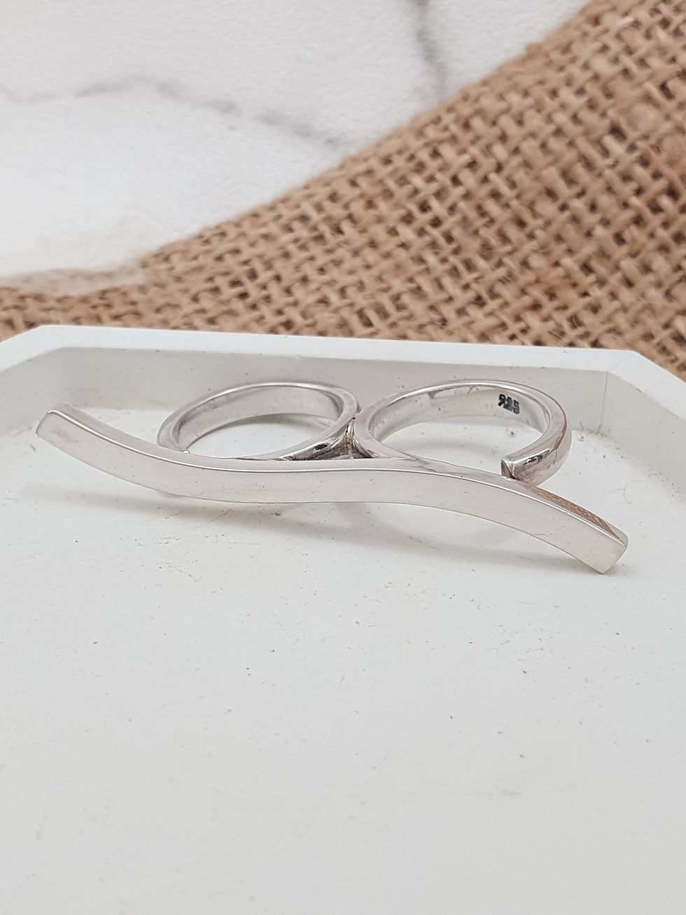 Thumbnail: Sterling silver double rings square wire | RG667806