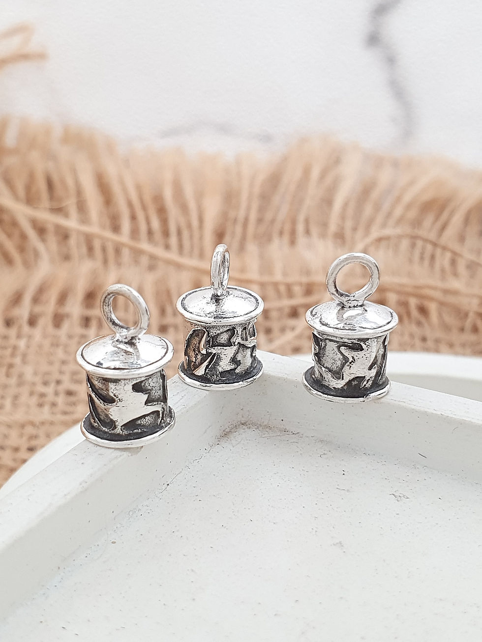 Miniatura: Sterling silver round endcap 5 mm irregular cut | EC998816