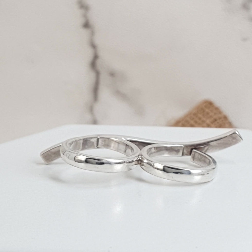 Thumbnail: Sterling silver double rings square wire | RG667806