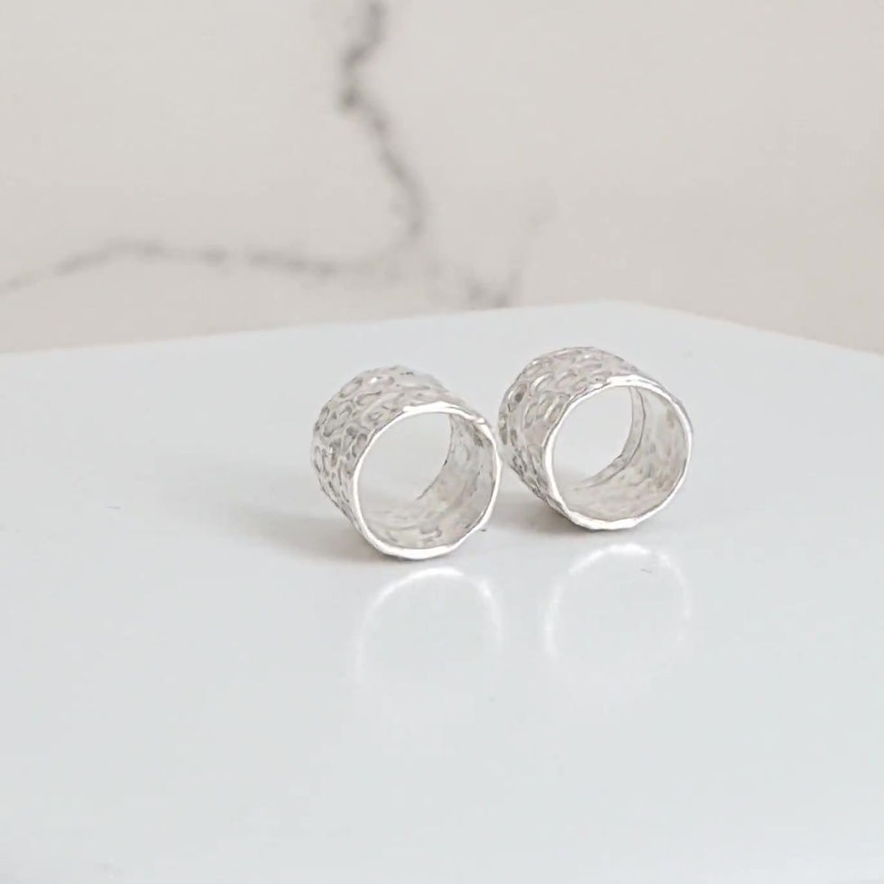 Thumbnail: Sterling silver hammer slider 8 x 8 mm | SL878818