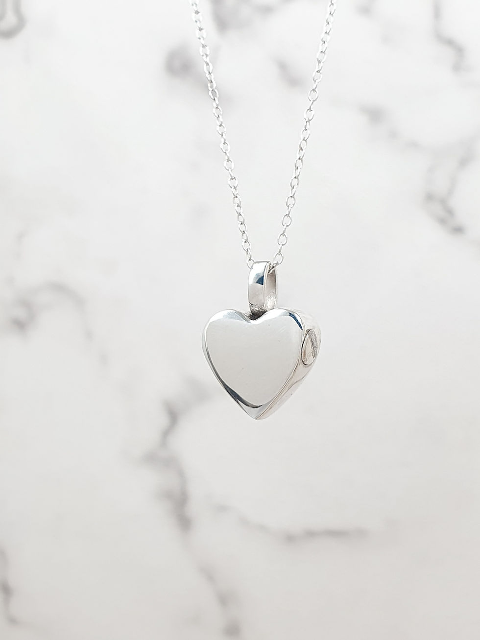 Miniature : Sterling silver cremation urn necklace Heart 15 mm | CH557329