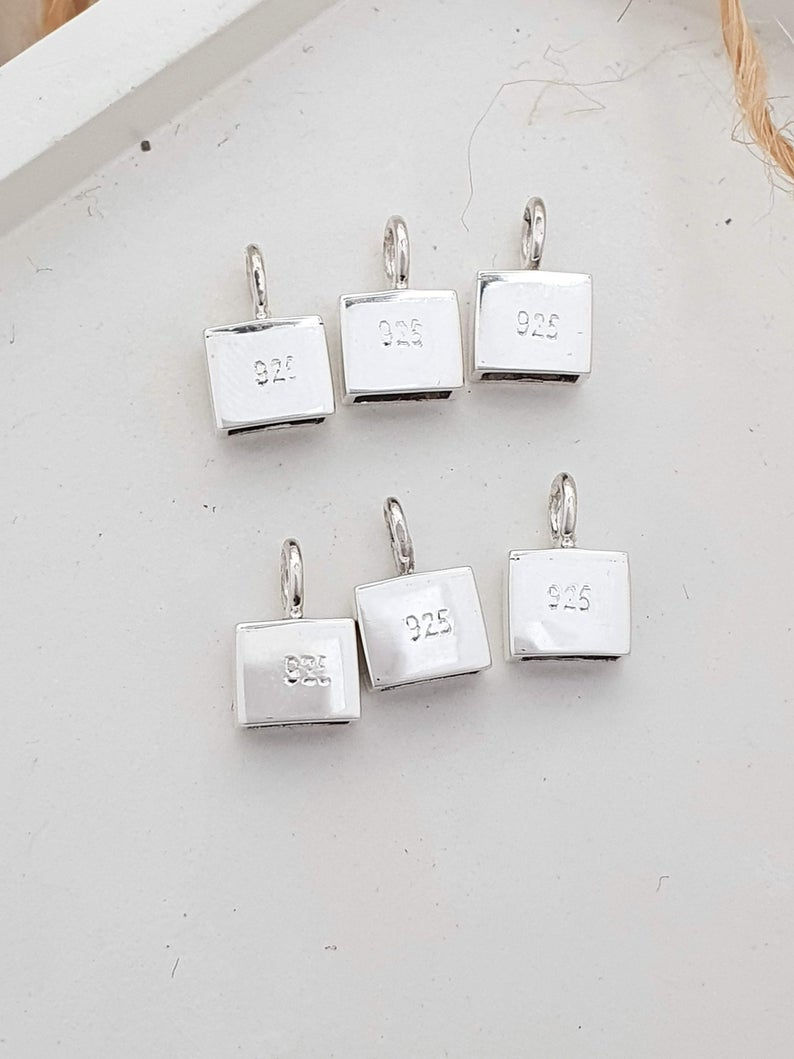 Thumbnail: Sterling silver square end cap | EC998835