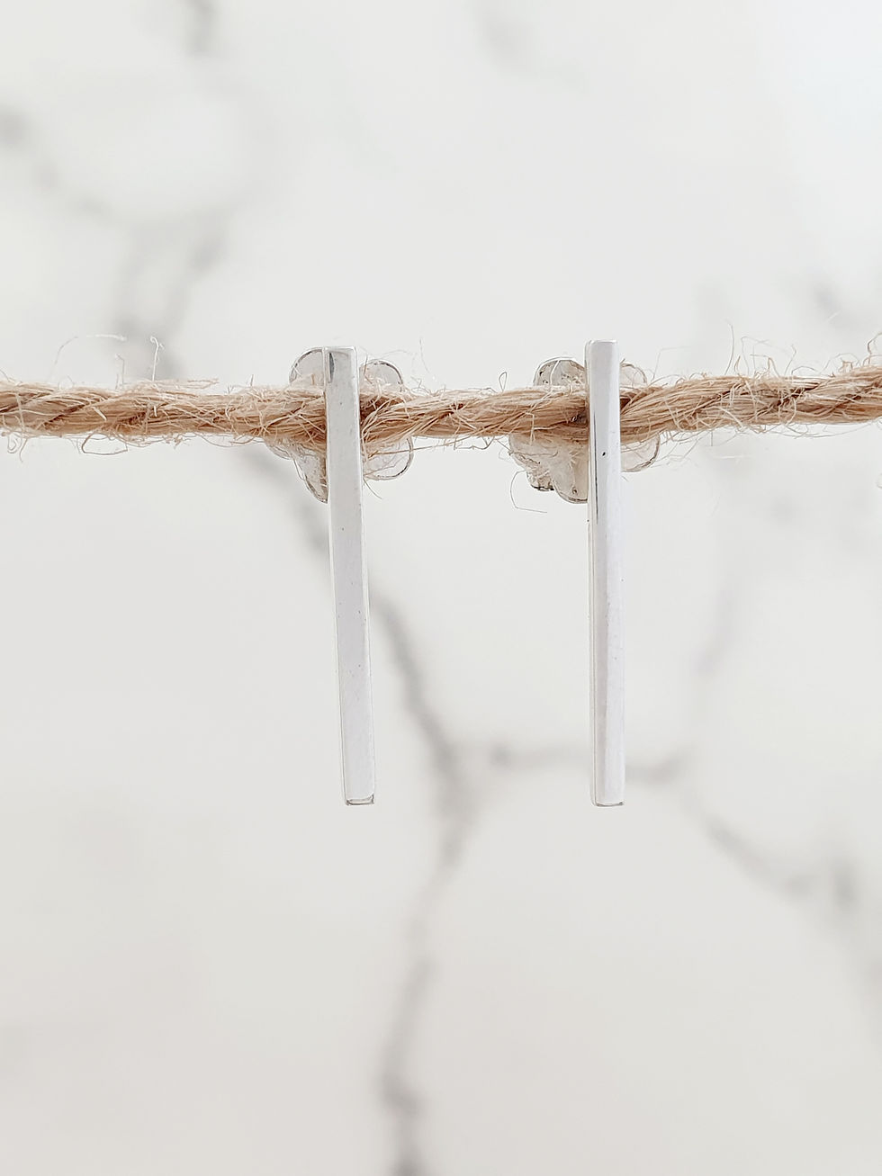 Sterling silver square bar earring | ER330032