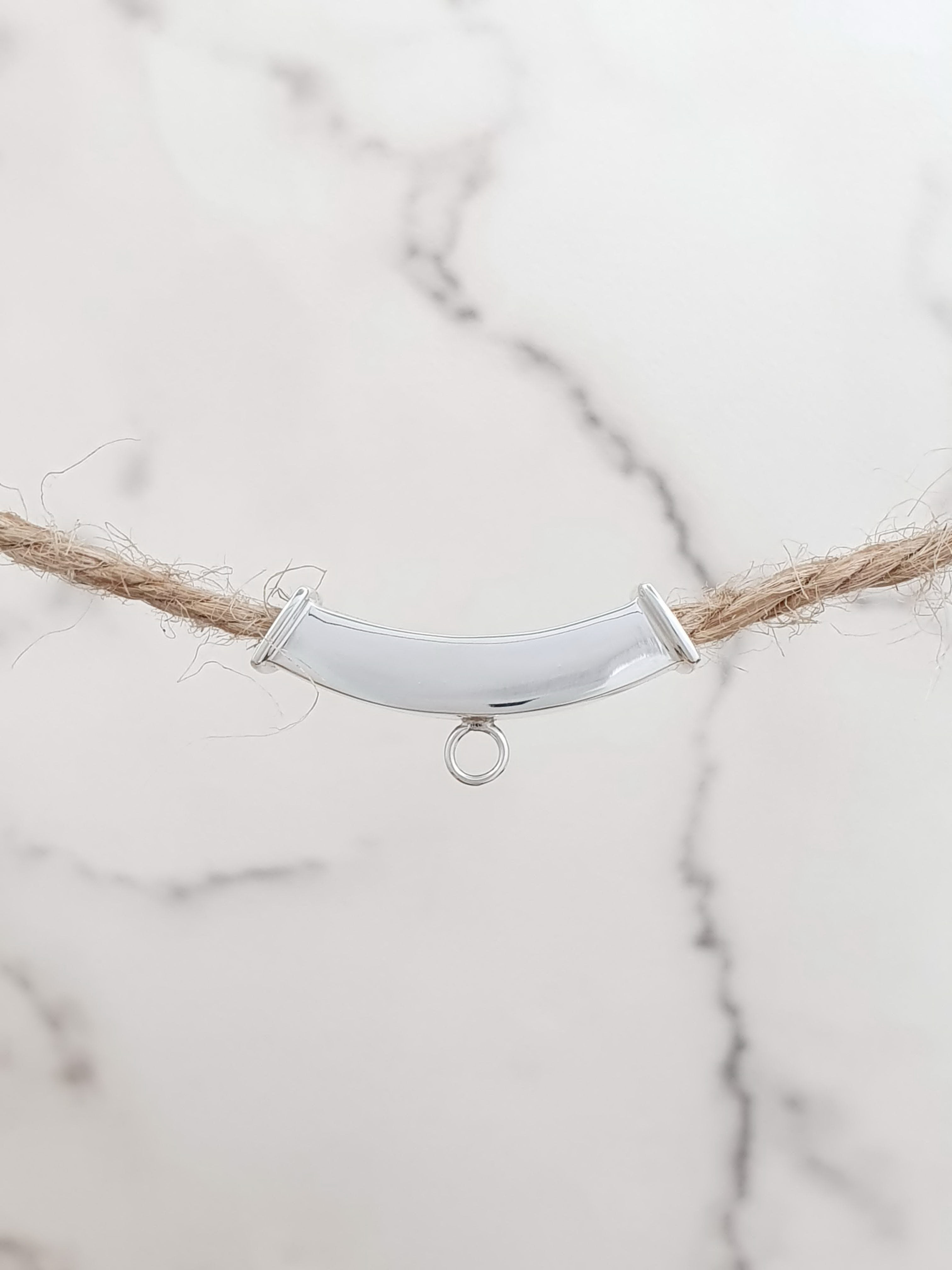 Sterling silver square bend slider 30 x 4 x 4 mm | SL878835