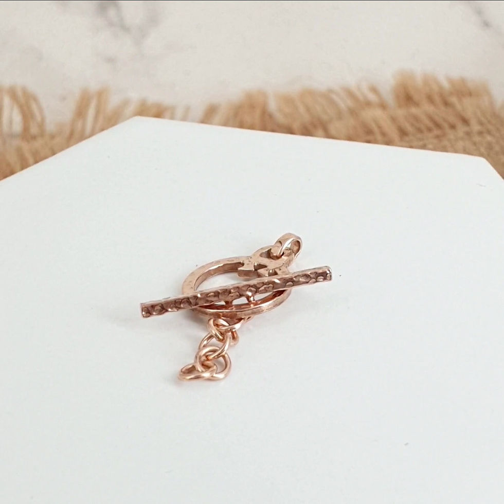Thumbnail: Sterling silver toggle & ring 25 mm hammer with horseshoe | CL228805