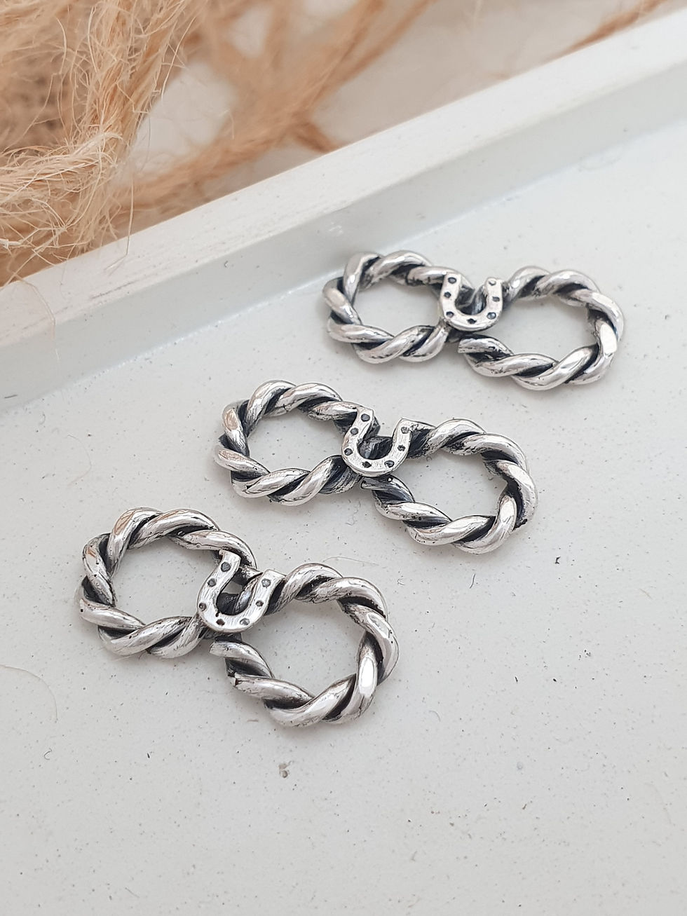 Thumbnail: Sterling silver s-hook infinity clasps 20 mm | CL228806