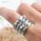 Thumbnail: Sterling silver contemporary ring with wire brass motif 1.9 x 16 mm | RG887805