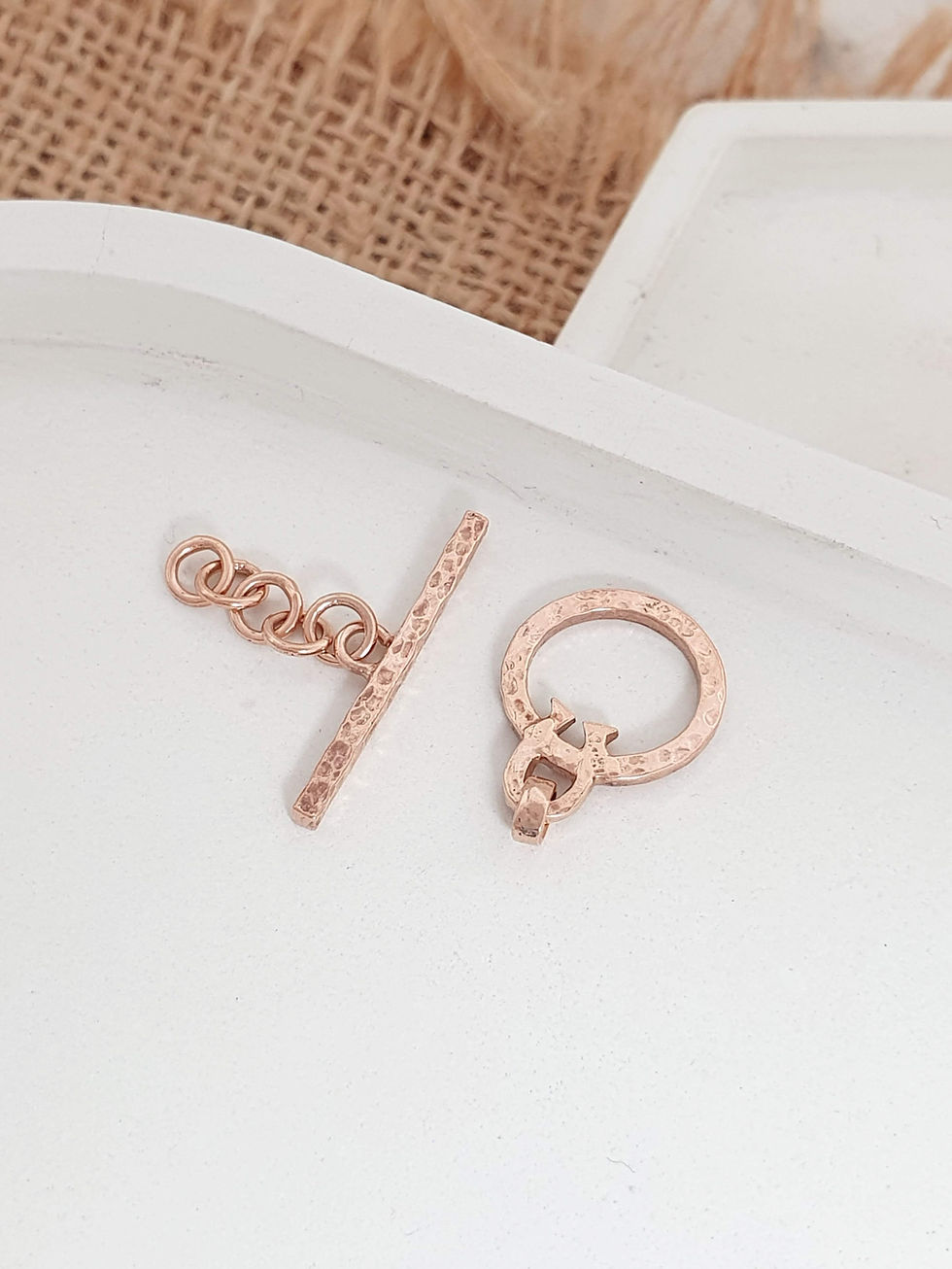 Thumbnail: Sterling silver toggle & ring 25 mm hammer with horseshoe | CL228805