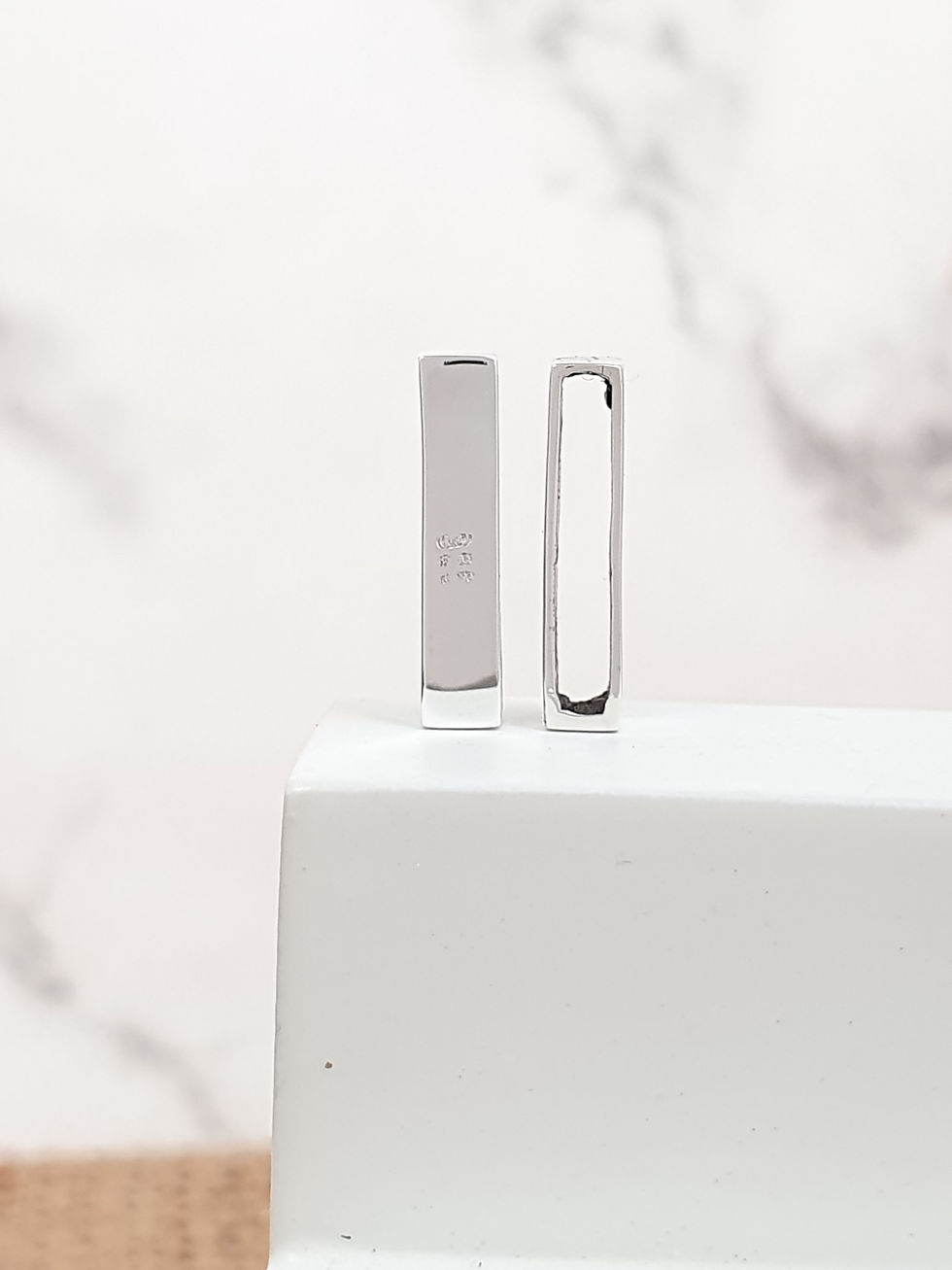 Thumbnail: Sterling silver rectangular slider 15 x 2 x 3.5 mm | SL878885