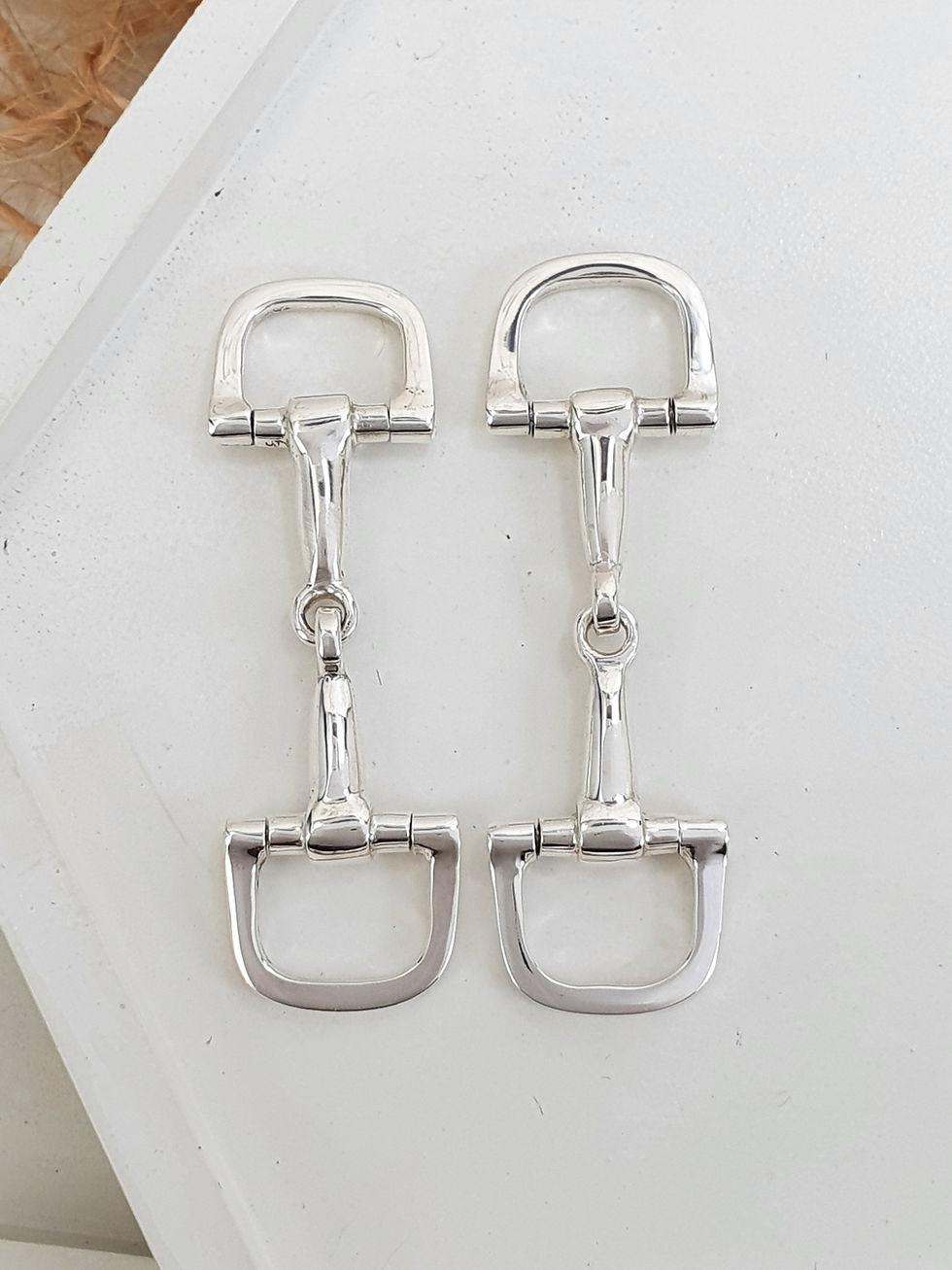 Thumbnail: Sterling silver Western Dee snaffle connectors 45 x 13.5 mm | CN779168