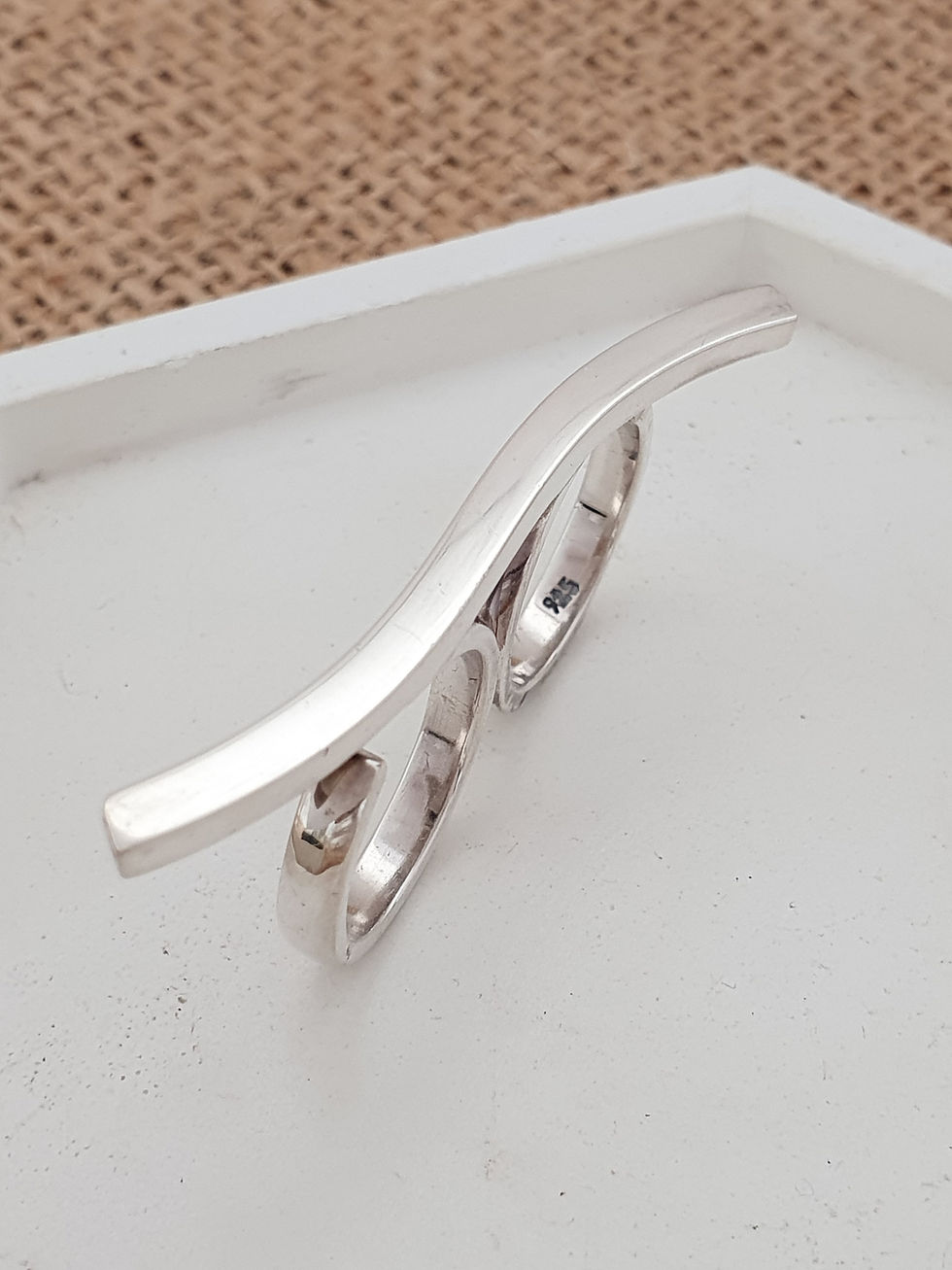 Thumbnail: Sterling silver double rings square wire | RG667806