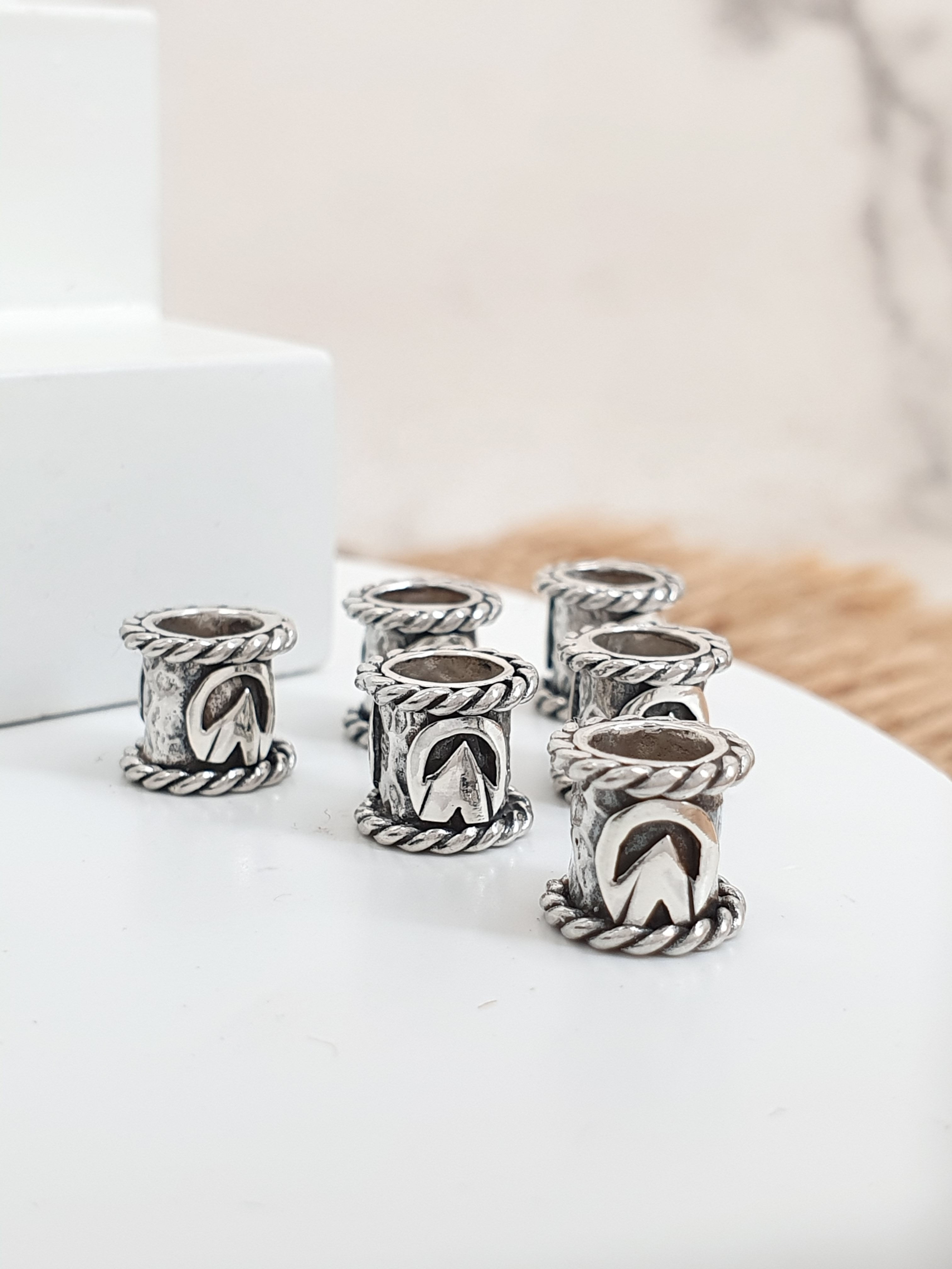 Sterling silver round slider hammer finished with hoofprint | SL878886