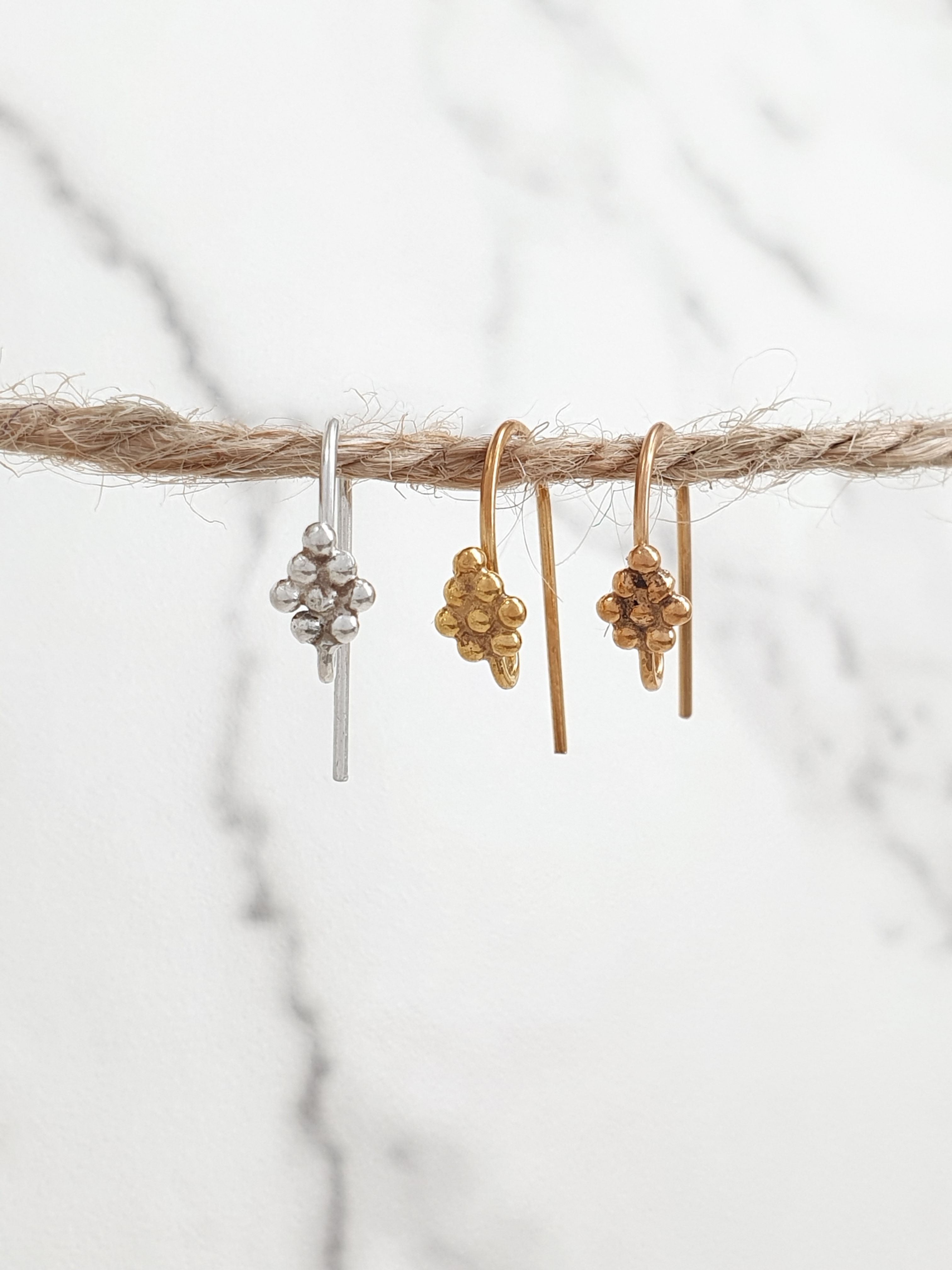 Sterling silver fancy ear hook 15 mm | EW889132