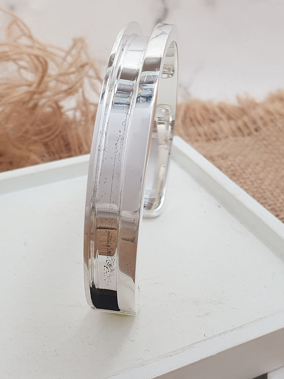 Thumbnail: Sterling silver Equestrian horsehair Mens Cuff | CUFF11