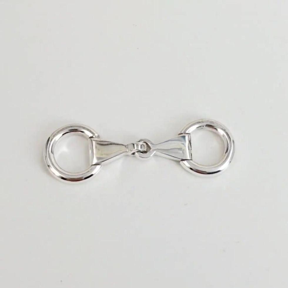 Thumbnail: Sterling silver snaffle connectors 35 x 10 mm | CN779155