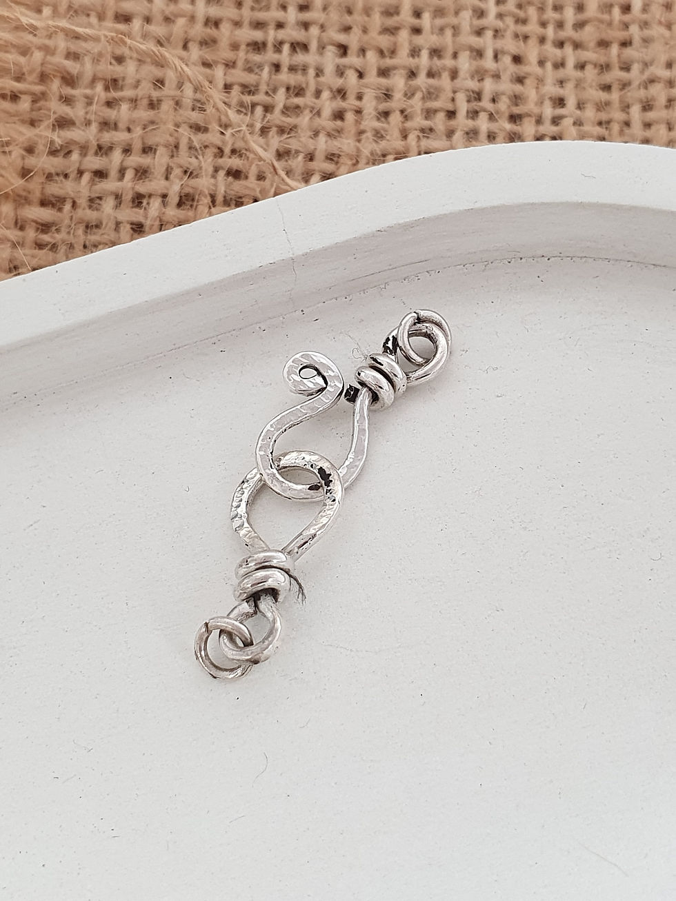 Miniature : Sterling silver hook eye clasp 35 mm | CL228817