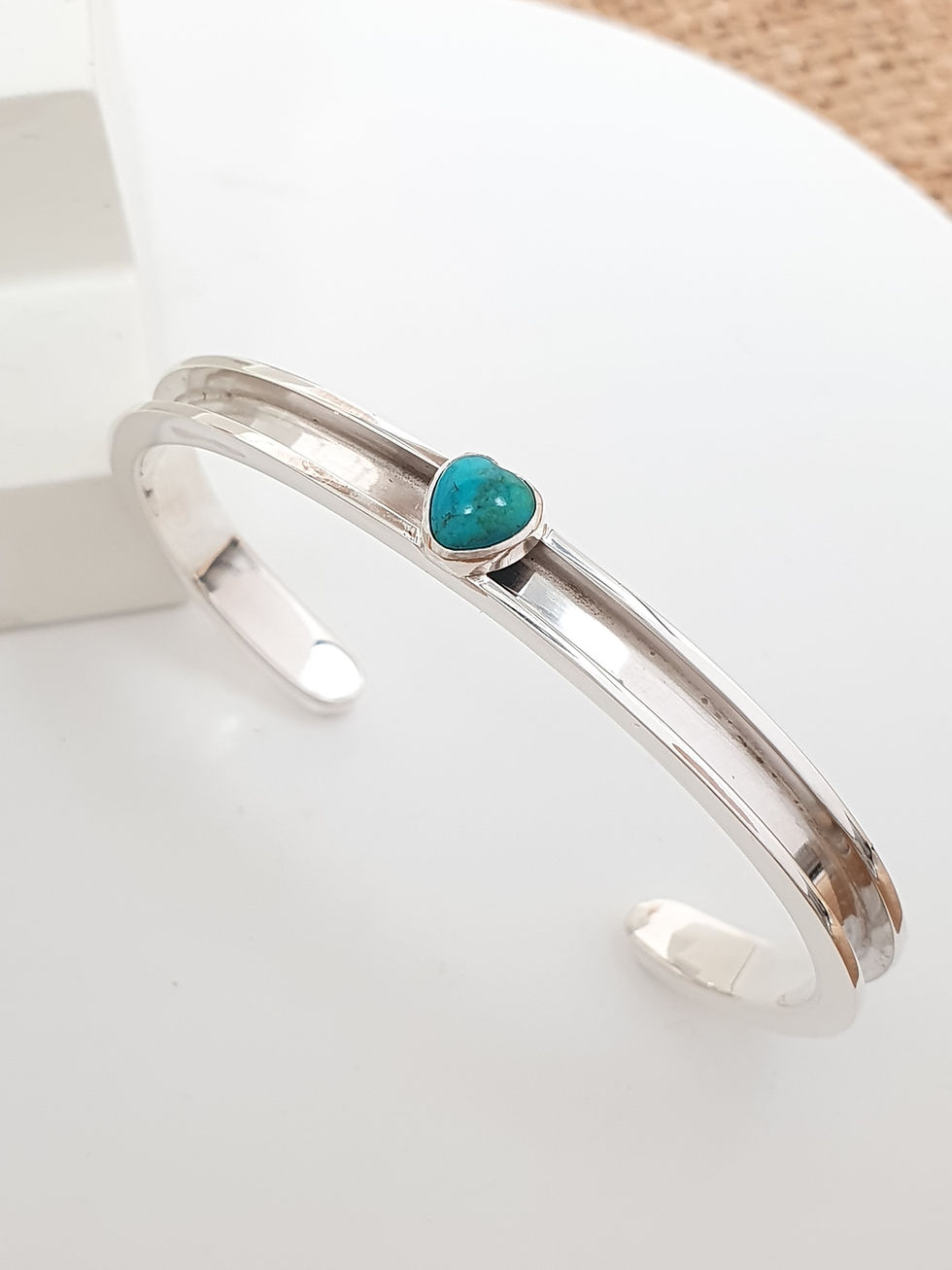Thumbnail: Sterling silver equestrian Turquoise cuff | CUFF48