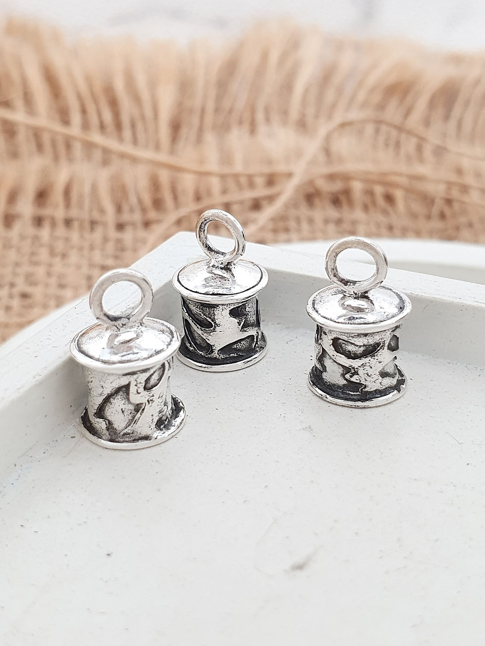 Miniatura: Sterling silver round endcap 5 mm irregular cut | EC998816