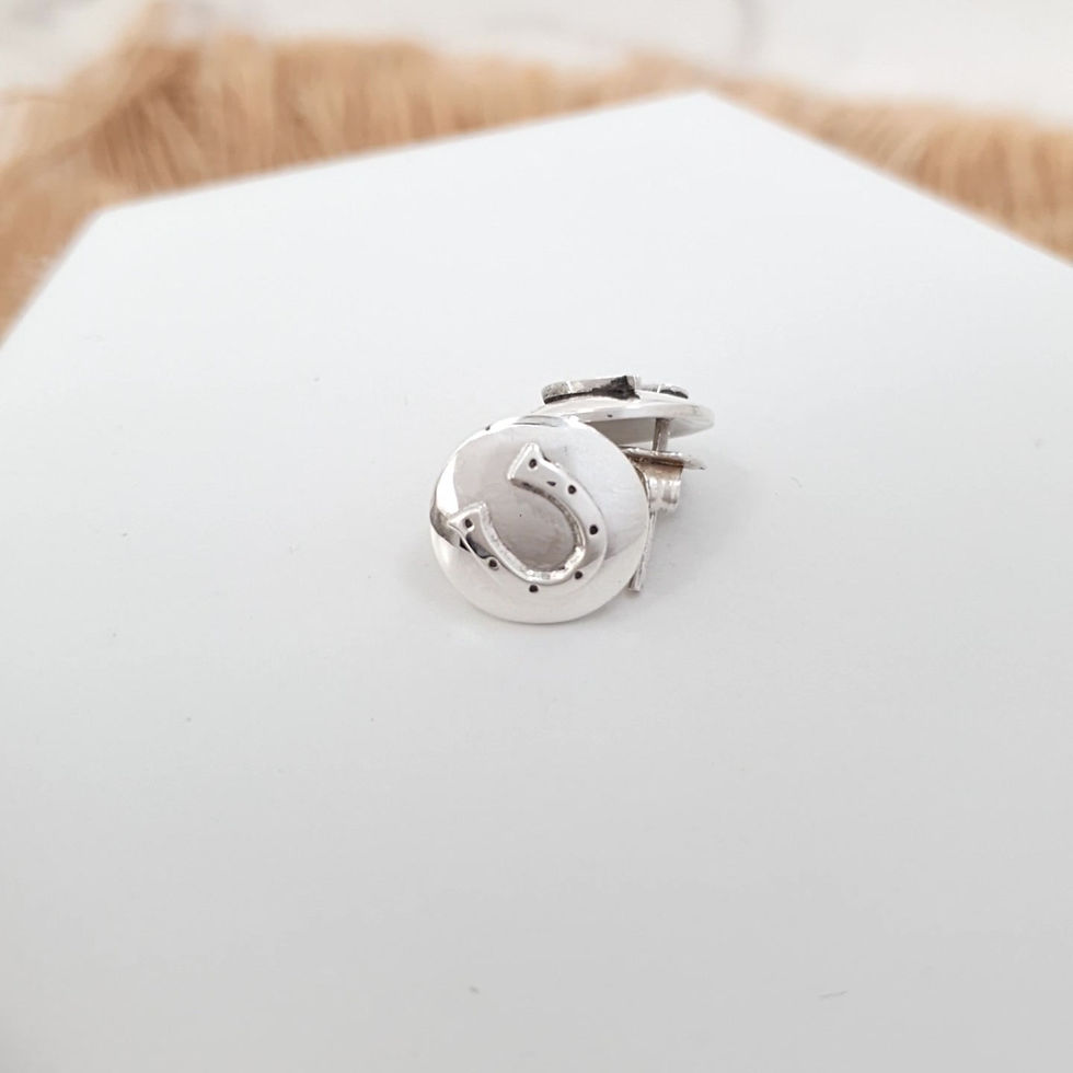 Miniaturbild: Sterling silver horseshoe circle earring 13.5 mm | ER330036